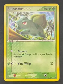 Pokemon Card Bulbasaur 46/100 Crystal Guardians - Heavily Played - Image 1