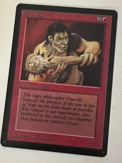 Magic the Gathering MTG Beta Gray Ogre NM- (Beta Bob) - Image 1