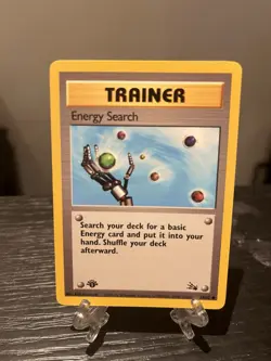 Energy Search 59/62 Fossil 1st Edition Pokemon WOTC LP - Image 1