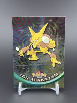 1999 Pokemon Topps Foil Alakazam #65 TV Animation Edition *Crease* - Image 1