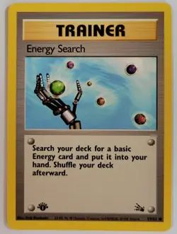 Pokemon TCG 1st Edition Energy Search Trainer Fossil Set 59/62. - Image 1
