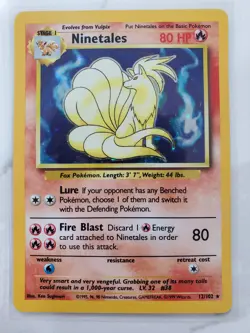 Ninetales 012/102 Base Set Holo MP/HP Pokemon TCG - Image 1