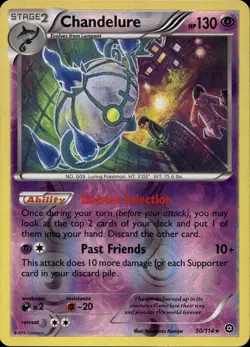 Pokemon TCG - Chandelure - XY Steam Siege - 50/114 - Reverse Holo - Near Mint - Image 1