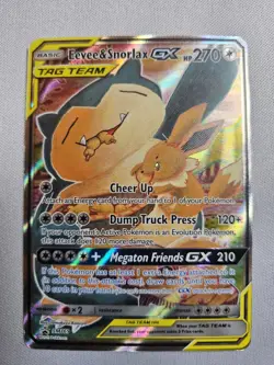 Pokemon Eevee & Snorlax GX TAG TEAM Promo Holo SM169 Sun & Moon - Image 1