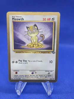 Pokemon Gold Bordered Jungle Meowth 56/64 Fruit Loops Promo MP - Image 1