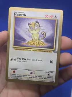 Pokemon Gold Bordered Jungle Meowth 56/64 Fruit Loops Promo MP - Image 2