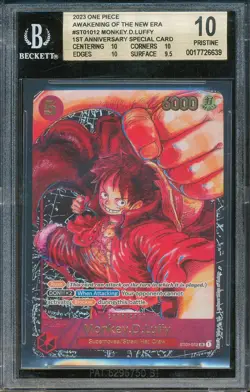 BGS 10 2023 One Piece MONKEY D LUFFY 1st Anniversary Special ST01-012 New Era EN - Image 1