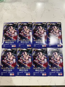One Piece OP14 The Azure Sea’s Seven Sleeved Booster Pack Lot Of 8- In Hand - Image 1
