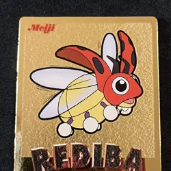 Ledyba Meiji Promo Gold Pokemon Get Card _ Excellent+ _ Japanese Holo Metal - Image 2