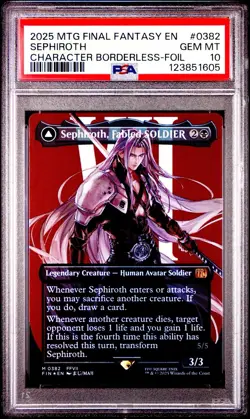 2025 MTG Final Fantasy SEPHIROTH * Character Borderless Foil #0382 * PSA 10 G2U - Image 1