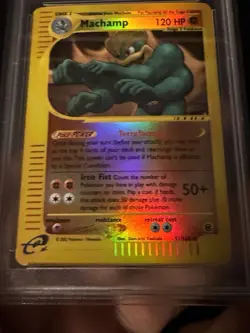2002 POKEMON EXPEDITION #51 MACHAMP-REVERSE FOIL PSA 9 - Image 1
