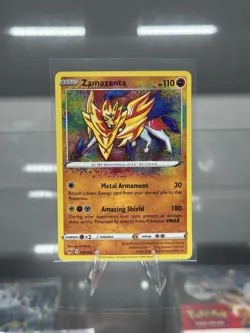 Zamazenta Holo Pokemon TCG Card 102/185 Vivid Voltage Amazing Rare NM Condition - Image 1