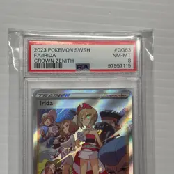 2023 POKEMON S & S CROWN ZENITH #GG63 FULL ART/IRIDA Trainer PSA 8 - Image 3