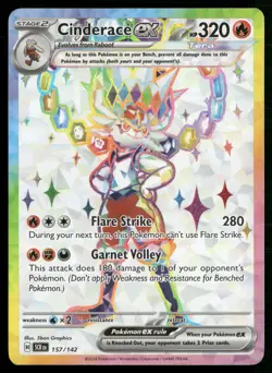 Cinderace ex - Ultra Rare SV07: Stellar Crown 157/142 NM Pokemon TCG - Image 1