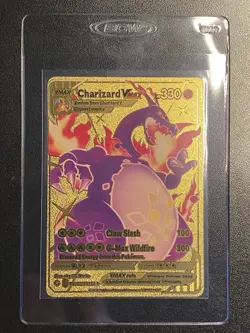 Pokemon Gold Foil Fan Art Charizard VMAX Gigantamax SV107/SV122 Display Card NM - Image 3