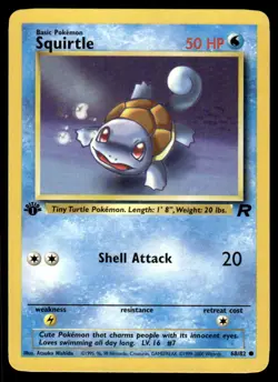 Pokemon TCG Team Rocket 1st Edition #66/82 Squirtle HP (Warped) - Image 1