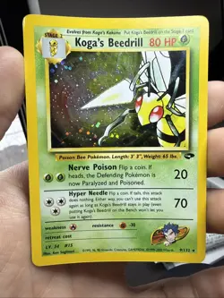 Pokemon TCG Koga's Beedrill 9/132 Holo + Kakuna 47/132 + Weedle 82/132 - Image 3