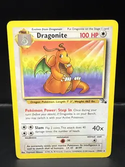 Pokemon TCG Dragonite Fossil Card 19/62 Unlimited Rare - Image 2