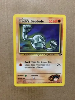 Brock's Geodude 68/132 Gym Challenge - Common Pokemon Card - NM/Mint - Image 1