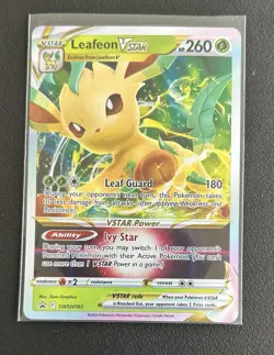 Pokemon TCG SWSH Black Star Promo Leafeon VSTAR SWSH195 NM - Image 1
