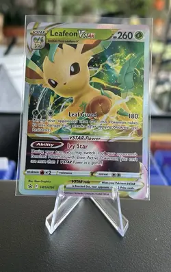 Pokemon TCG SWSH Black Star Promo Leafeon VSTAR SWSH195 NM - Image 3