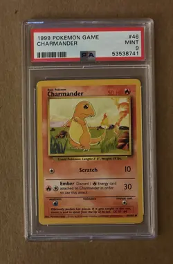 1999 Pokemon Charmander Game Card #46 PSA 9 - Image 1