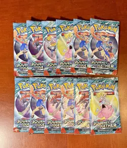 Pokemon TCG Journey Together Booster Pack Lot Of 12 SEALED - Image 1