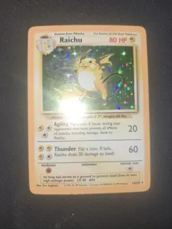 Vintage Pokemon TCG Raichu 014/102 Base Set Holo Wizards - Image 1