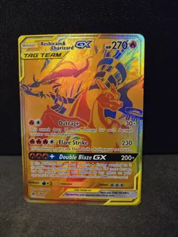 Pokemon Tag Team Reshiram & Charizard GX SM247 Holo Card NM - Image 1