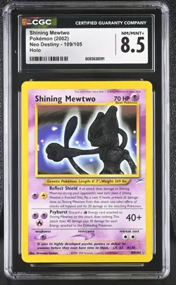 CGC 8.5 Shining Mewtwo 2002 Neo Destiny 109/105 Holo Pokemon Card - Image 1