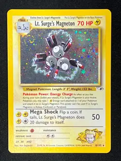 Pokemon Gym Heroes Lt. Surge's Magneton Holo Rare Card 8/132 English 2000 WOTC - Image 1