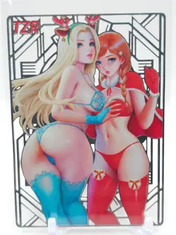 Goddess Story - Silver Metal Waifu Card - Elsa & Anna - NUMBERED 064/210 - Image 1