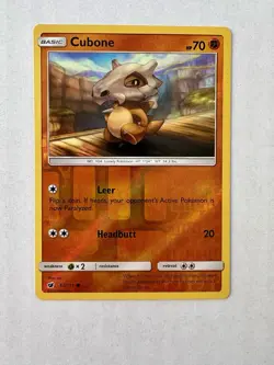 Cubone 52/111 Reverse Holo Common Pokemon SM Crimson Invasion 2017 - Image 1
