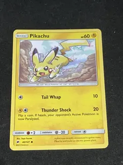 Pokemon PIKACHU Sun & Moon Burning Shadows 40/147 NM/Mint - Image 1
