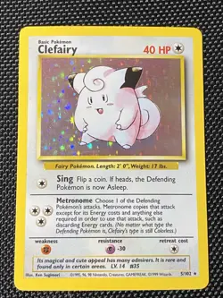 Pokemon TCG Clefairy 005/102 Base Set Holo - Image 1