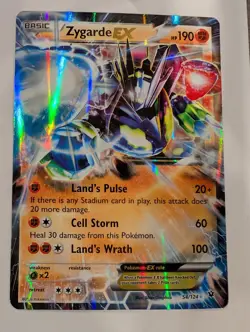 Zygarde EX 54/124 XY: Fates Collide Ultra Rare Pokemon Reverse Holo Foil Nice! - Image 1