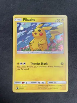 Pokemon TCG Pikachu Sun & Moon SM206 Holo Promo SWIRL & ORB NM - Image 1