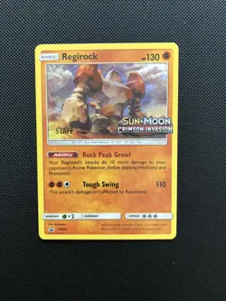 Pokemon Pre-release Black Star Promo Staff Regirock SM74 FAST SHIP NM - Image 1