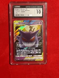 Pokemon Gengar & Mimikyu GX No.38 Tag Bolt Japanese CGC 10 Gem Mint Full Art - Image 1