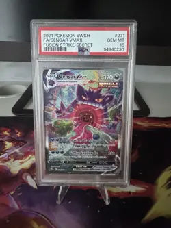 Pokemon Gengar VMAX Alt Art TCG 271/264 Fusion Strike English PSA10 - Image 1