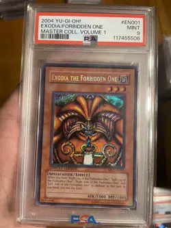 PSA 9 2004 Yu-Gi-Oh! Exodia The Forbidden One #MC1-EN001 Secret Rare Limited Ed - Image 1