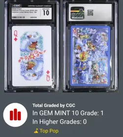 CGC 10 Alolan Vulpix Queen Of Diamonds Playing Card Poker Set 2016 Pokemon POP 1 - Image 1