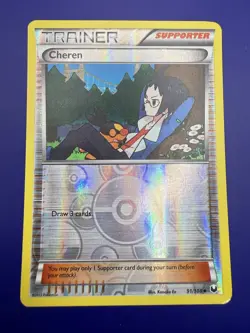Cheren 91/108 Dark Explorers Reverse Holo Pokemon Card MP Trainer - Image 1