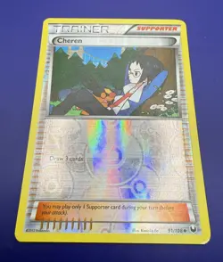 Cheren 91/108 Dark Explorers Reverse Holo Pokemon Card MP Trainer - Image 2