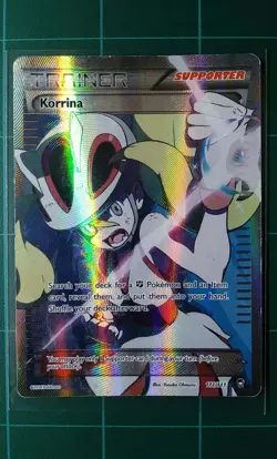 Pokemon Card XY Furious Fists 111 Korrina Holo Ultra Rare Full Art Trainer DMG - Image 1