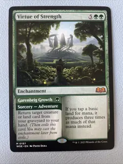 Virtue of Strength - Wilds of Eldraine WOE - MTG - Image 1