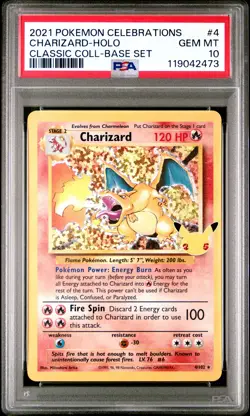 Charizard Holo PSA 10 #4 2021 Pokemon Celebrations Classic Collection - Image 1