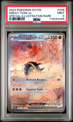 Great Tusk Ex Special Illustration Rare PSA 9 #246 2023 Pokemon Scarlet & Violet - Image 1
