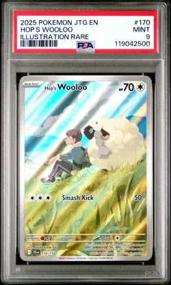 Hop's Wooloo Illustration Rare PSA 9 #170 2025 Pokemon Jtg En-Journey Together - Image 1