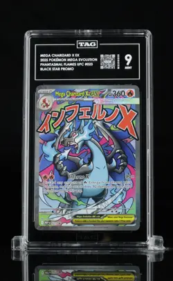 Pokemon MEGA CHARIZARD X EX (023) Mega Evolutions Black Star Promo TAG 9 - Image 1